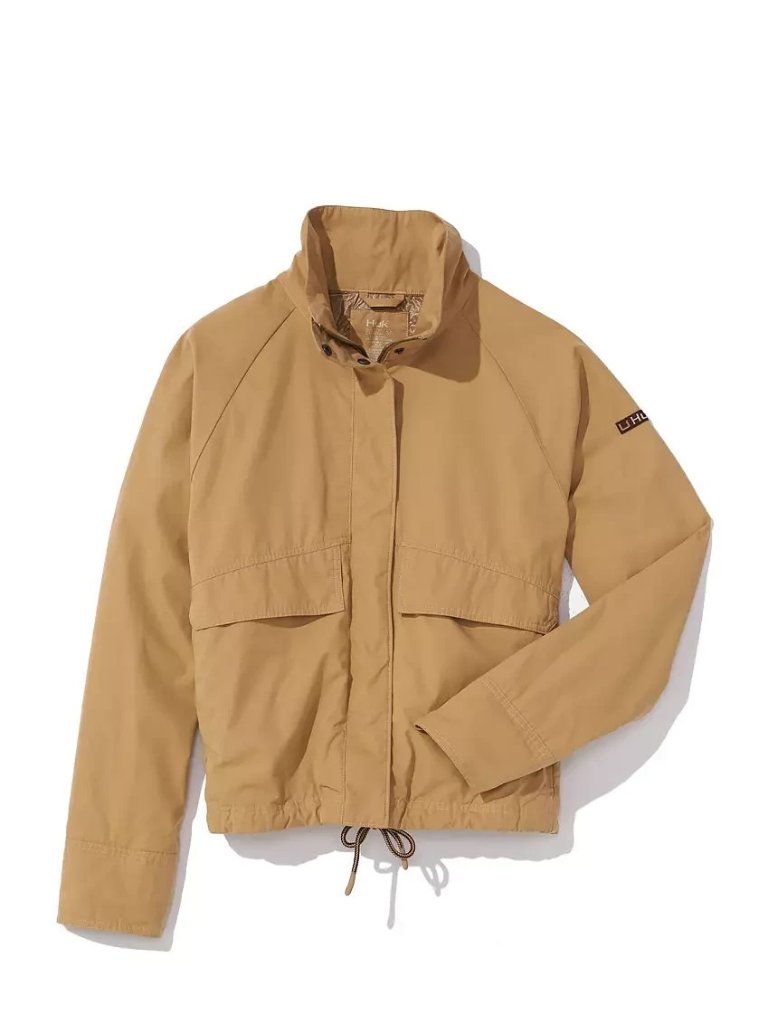 Huk Women's Boatyard Jacket Brown Marl Full Zip Pockets Size Medium Casual